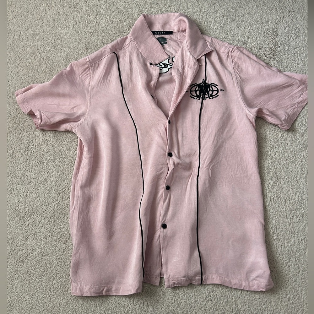 Ksubi Light Pink Casual Button Down Resort Shirt